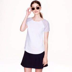 J. Crew White Blouse with Eyelet Shoulders